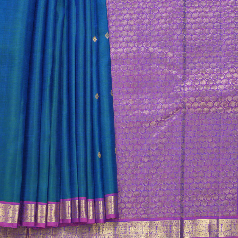 Hayagrivas Handloom Mayilkazhuthu Kanjivaram Silk Saree with Purple Border KBF284E3-1
