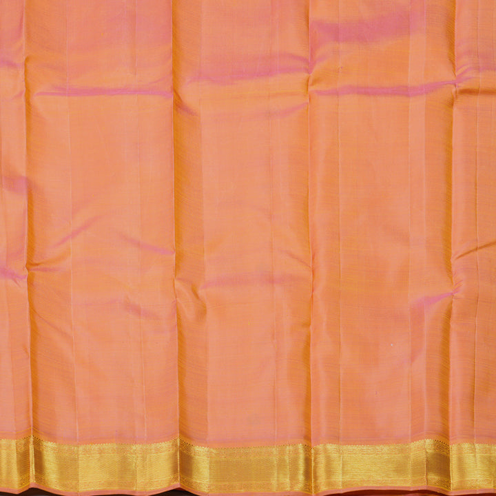 Hayagrivas Handloom Yellow Kanjivaram Silk Saree with Onion Pink Border KBF284E4-2