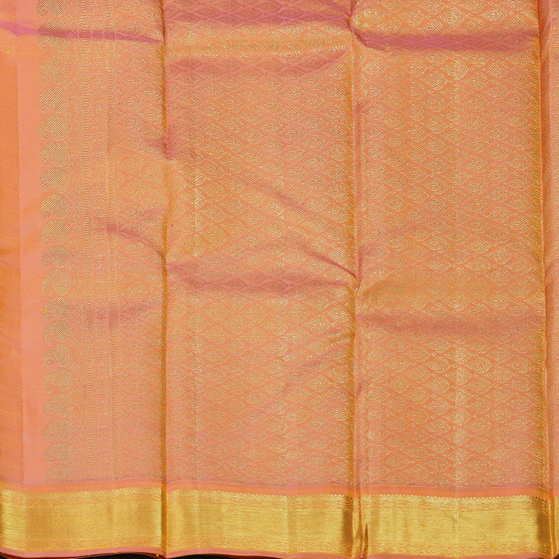 Hayagrivas Handloom Yellow Kanjivaram Silk Saree with Onion Pink Border KBF284E4-2