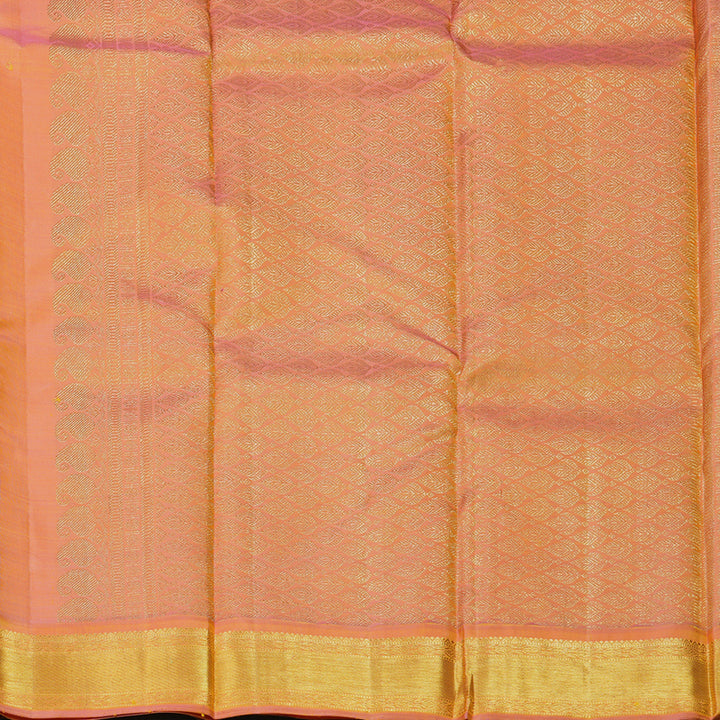 Hayagrivas Handloom Yellow Kanjivaram Silk Saree with Onion Pink Border KBF284E4-2