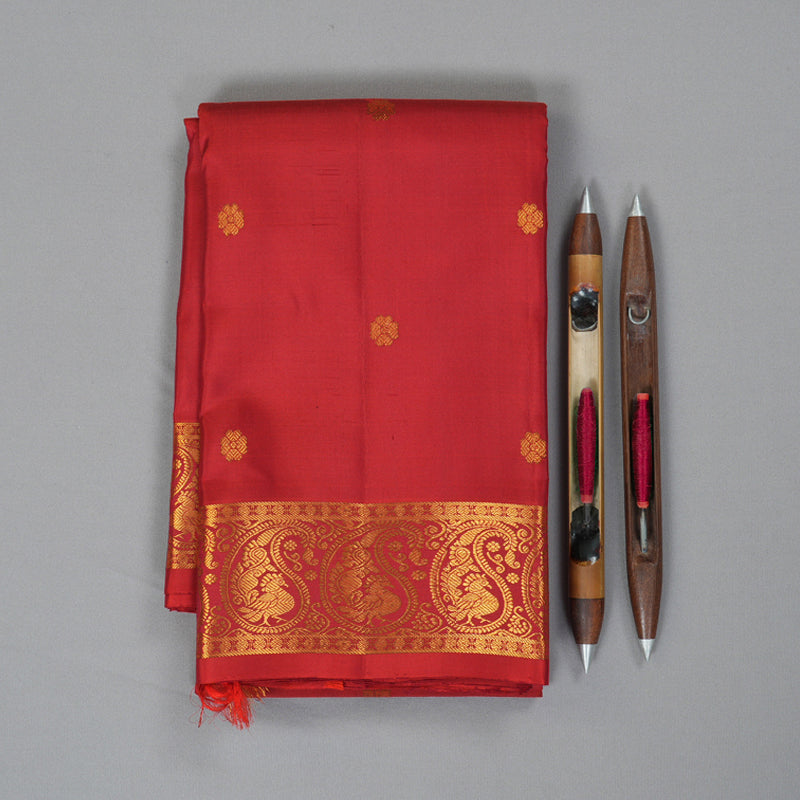 Hayagrivas Handloom Red Kanjivaram Silk Saree KBF284E4-3