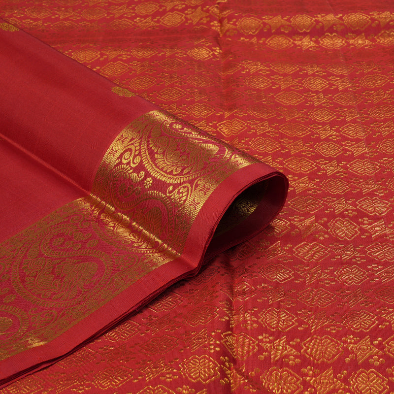 Hayagrivas Handloom Red Kanjivaram Silk Saree KBF284E4-3