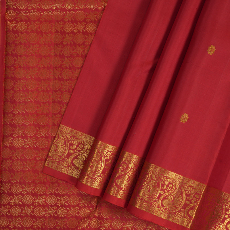 Hayagrivas Handloom Red Kanjivaram Silk Saree KBF284E4-3