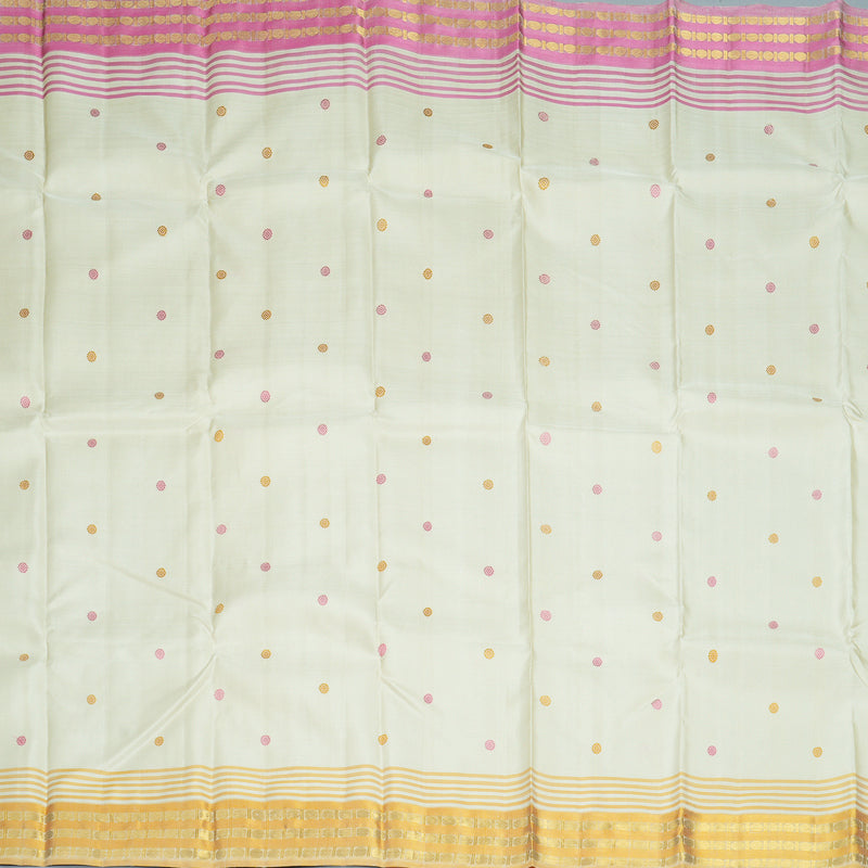 Hayagrivas Handloom Cream Kanjivaram Silk Saree with Ganga Jamuna Border KBF284E5-1