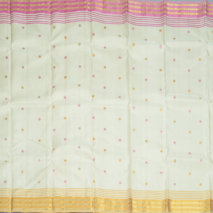Hayagrivas Handloom Cream Kanjivaram Silk Saree with Ganga Jamuna Border KBF284E5-1