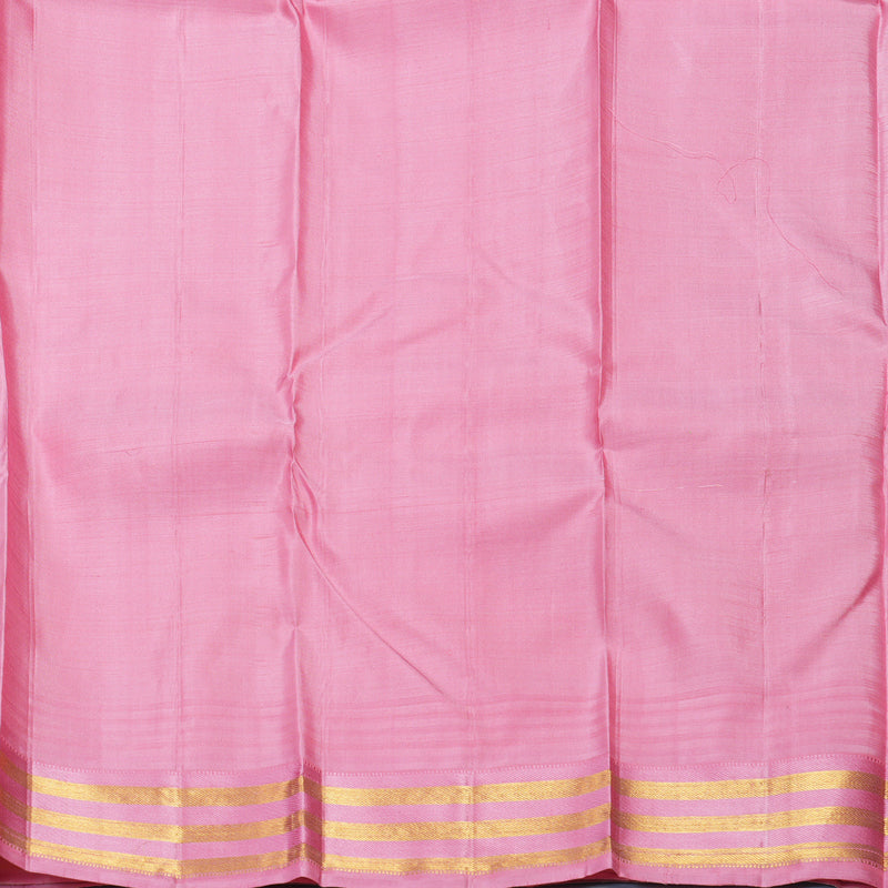 Hayagrivas Handloom Half-White Kanjivaram Silk Saree with Ganga Jamuna Border KBF284E5-2