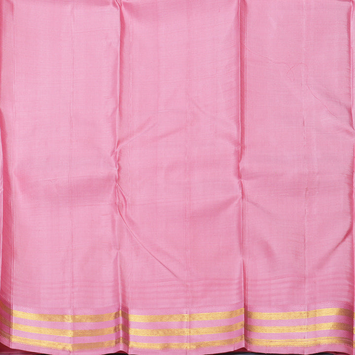 Hayagrivas Handloom Half-White Kanjivaram Silk Saree with Ganga Jamuna Border KBF284E5-2