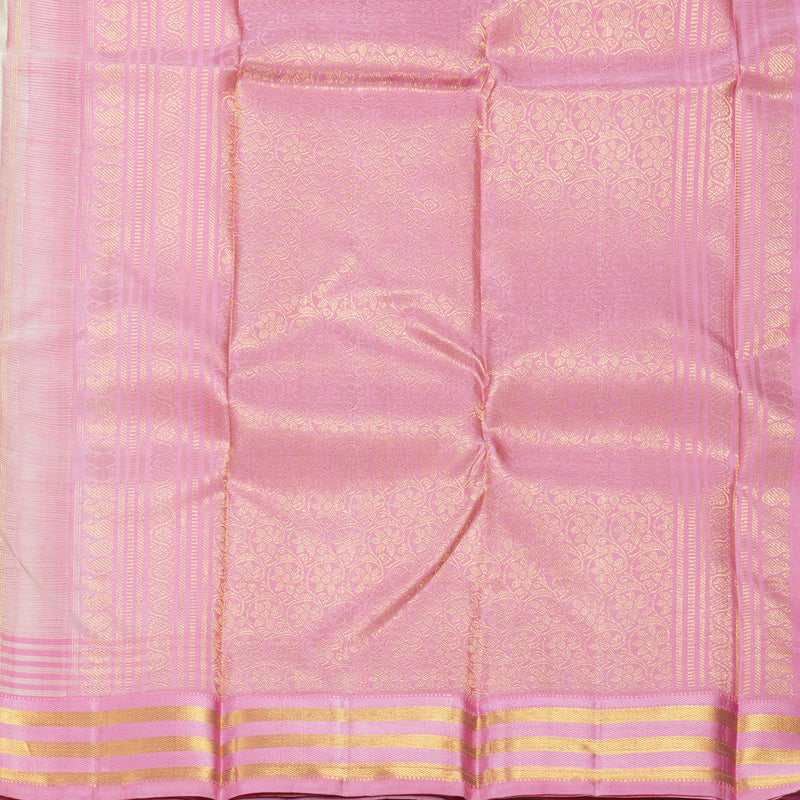 Hayagrivas Handloom Half-White Kanjivaram Silk Saree with Ganga Jamuna Border KBF284E5-2