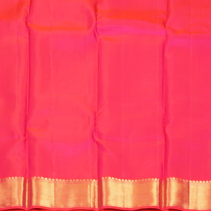 Hayagrivas Handloom Purple Kanjivaram Silk Saree with Orangish-Pink Border KBF285E11-3