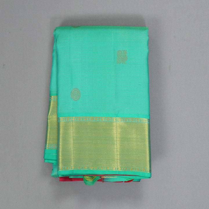 Hayagrivas Handloom Aqua Green Kanjivaram Silk Saree KBF285E12-4