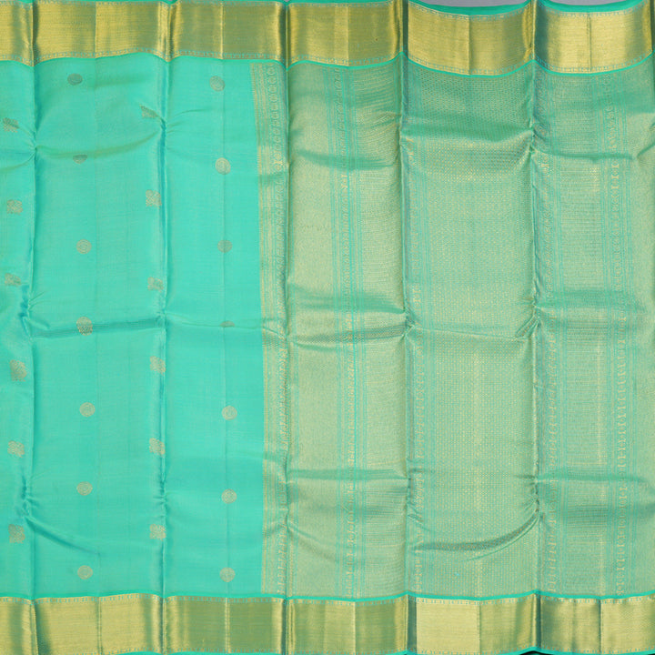 Hayagrivas Handloom Aqua Green Kanjivaram Silk Saree KBF285E12-4