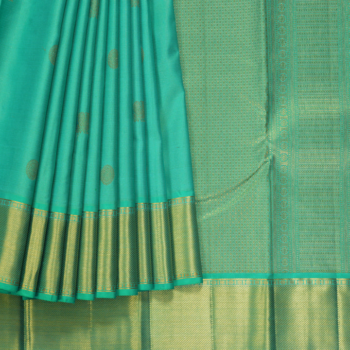 Hayagrivas Handloom Aqua Green Kanjivaram Silk Saree KBF285E12-4