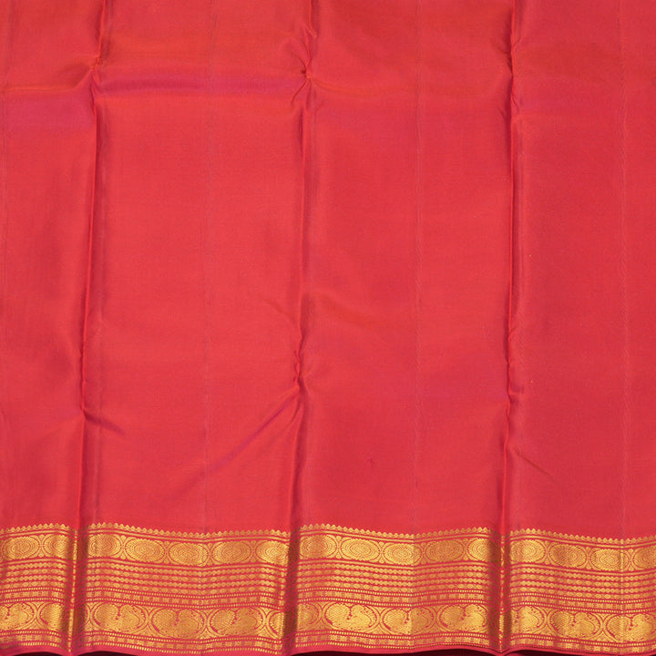 Hayagrivas Handloom Mild Sage Green Kanjivaram Silk Saree with Reddish-Pink Border KBF285E12-8