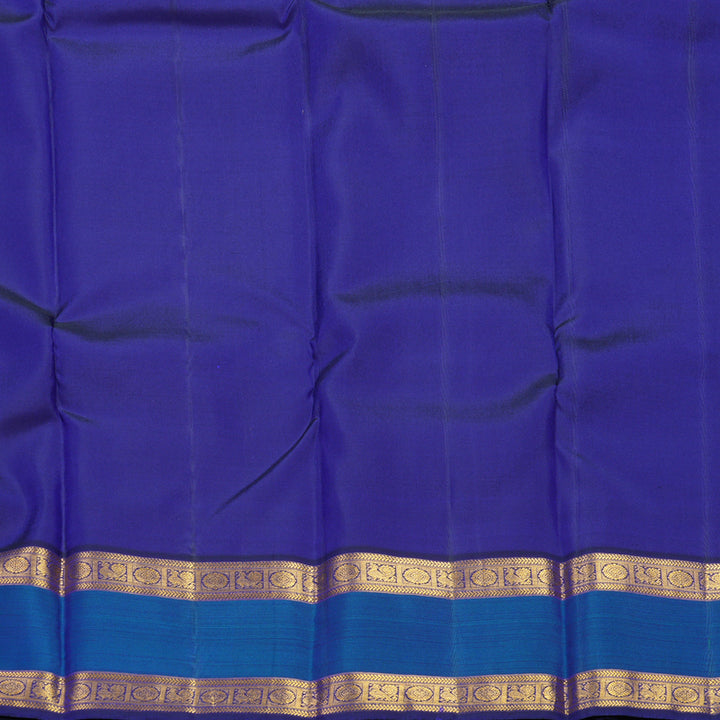 Hayagrivas Handloom Lavender-Pink Kanjivaram Silk Saree with Peacock Blue Border KBF285E9-1