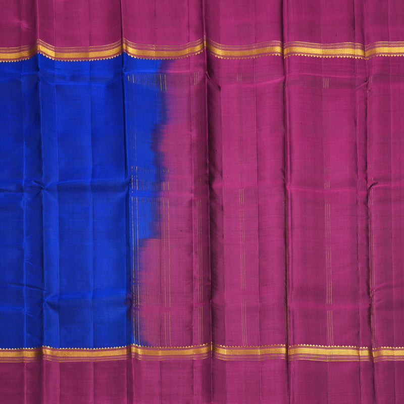 Hayagrivas Handloom Royal Blue Kanjivaram Silk Saree with Purple Border KBF286E1-1