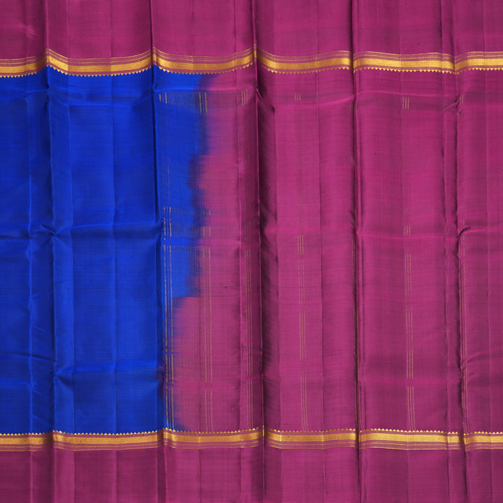 Hayagrivas Handloom Royal Blue Kanjivaram Silk Saree with Purple Border KBF286E1-1