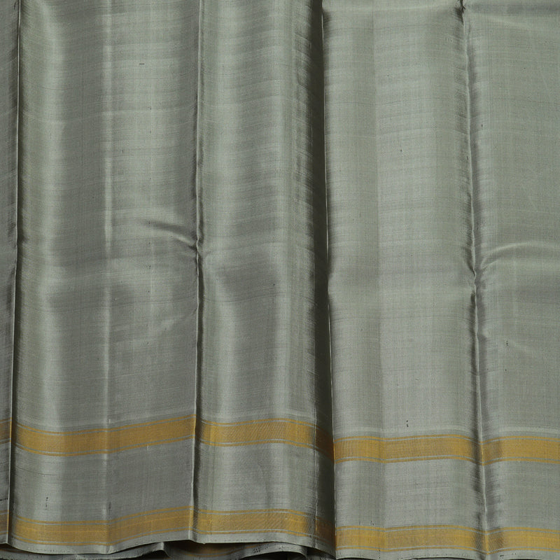 Hayagrivas Handloom Brown Kanjivaram Silk Saree with Cement Grey Border KBF286E10-5