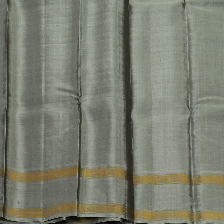 Hayagrivas Handloom Brown Kanjivaram Silk Saree with Cement Grey Border KBF286E10-5
