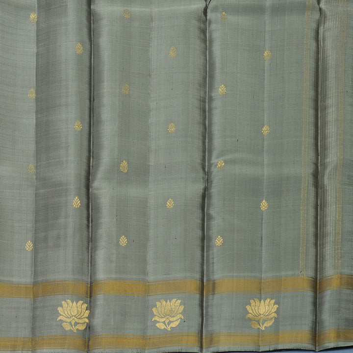 Hayagrivas Handloom Brown Kanjivaram Silk Saree with Cement Grey Border KBF286E10-5