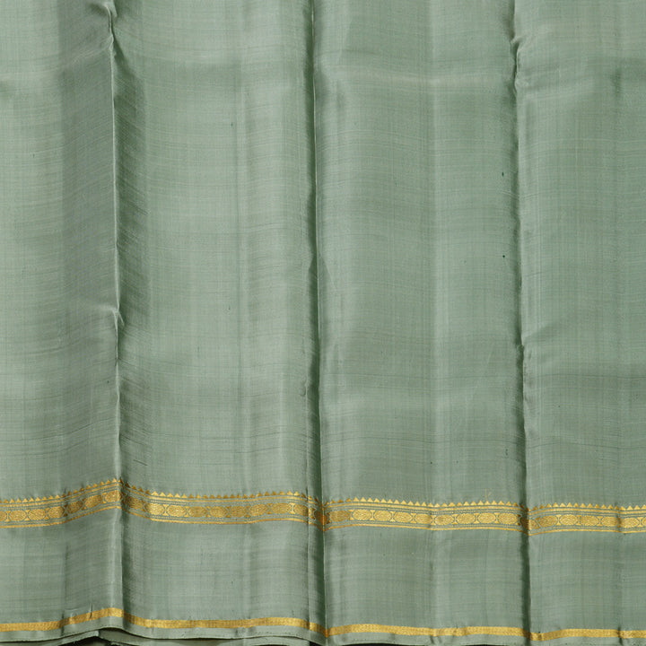 Hayagrivas Handloom Bottle Green Kanjivaram Silk Saree with Elaichi Green Border KBF286E12-1