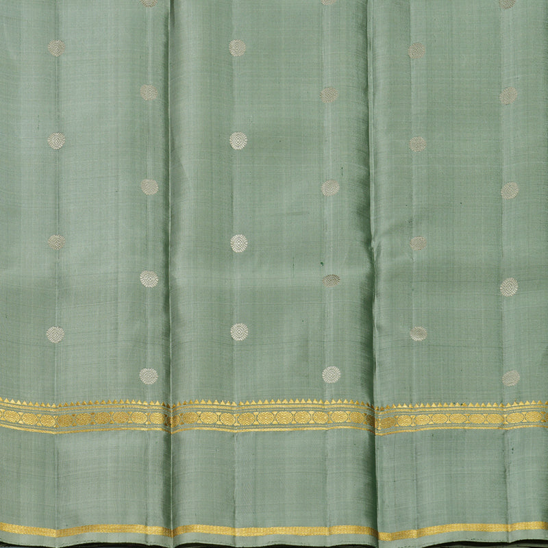 Hayagrivas Handloom Bottle Green Kanjivaram Silk Saree with Elaichi Green Border KBF286E12-1