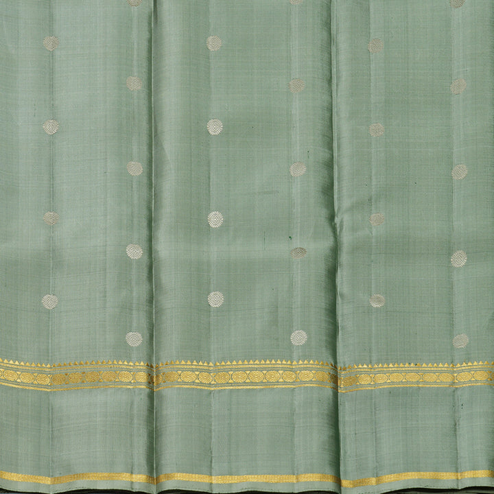 Hayagrivas Handloom Bottle Green Kanjivaram Silk Saree with Elaichi Green Border KBF286E12-1