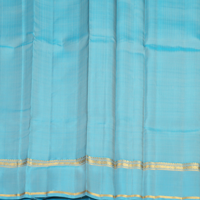 Hayagrivas Handloom Cream Kanjivaram Silk Saree with Sky Blue Border KBF286E12-4