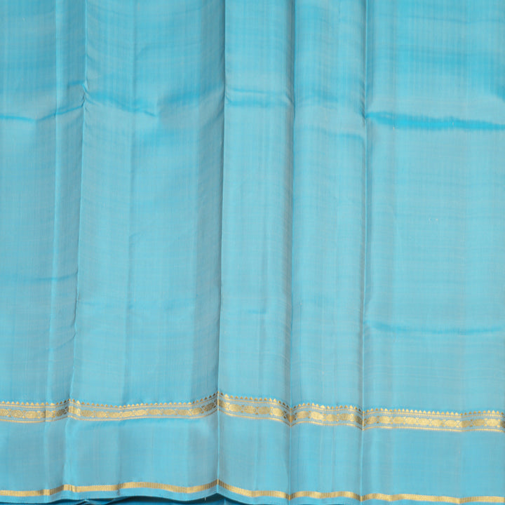 Hayagrivas Handloom Cream Kanjivaram Silk Saree with Sky Blue Border KBF286E12-4