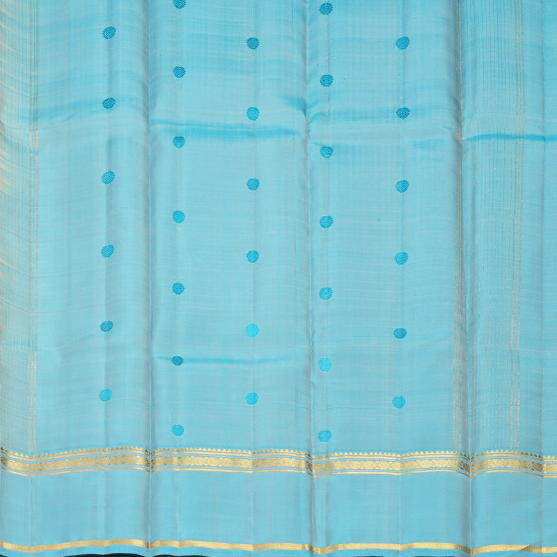 Hayagrivas Handloom Cream Kanjivaram Silk Saree with Sky Blue Border KBF286E12-4