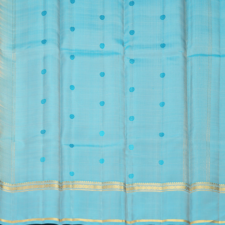 Hayagrivas Handloom Cream Kanjivaram Silk Saree with Sky Blue Border KBF286E12-4
