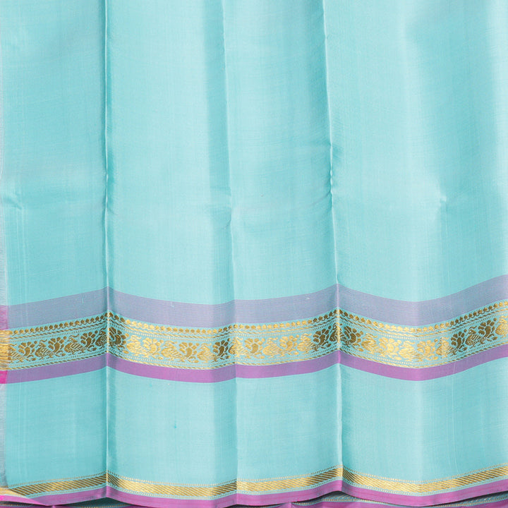 Hayagrivas Handloom Sea Green Kanjivaram Silk Saree with Powder Blue Border KBF286E2-1