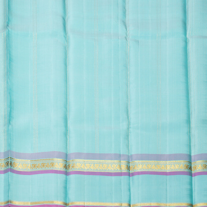 Hayagrivas Handloom Sea Green Kanjivaram Silk Saree with Powder Blue Border KBF286E2-1