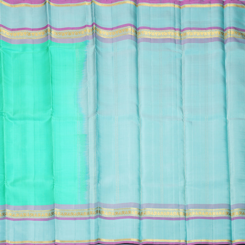Hayagrivas Handloom Sea Green Kanjivaram Silk Saree with Powder Blue Border KBF286E2-1