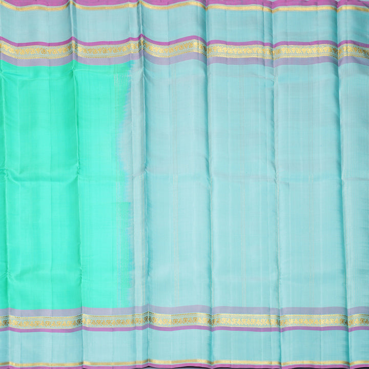 Hayagrivas Handloom Sea Green Kanjivaram Silk Saree with Powder Blue Border KBF286E2-1