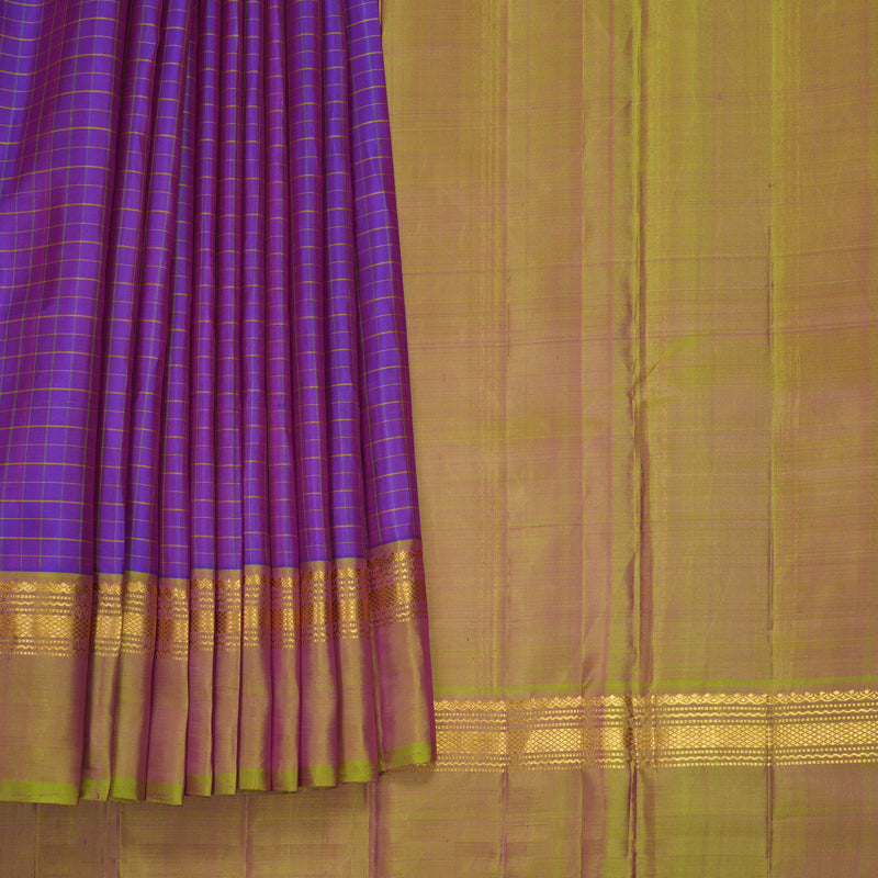 Hayagrivas Handloom Purple Kanjivaram Silk Saree with Manthalir Border KBF286E8-12