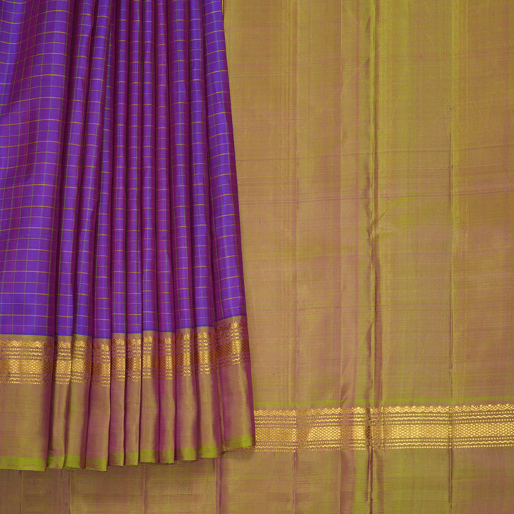 Hayagrivas Handloom Purple Kanjivaram Silk Saree with Manthalir Border KBF286E8-12