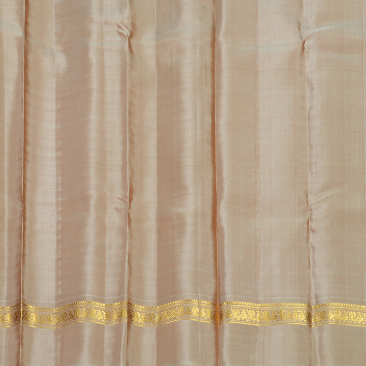 Hayagrivas Handloom Mustard Kanjivaram Silk Saree with Greige Border KBF286E8-9