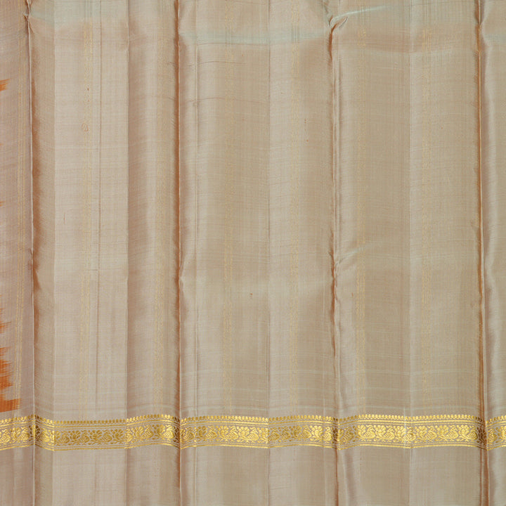 Hayagrivas Handloom Mustard Kanjivaram Silk Saree with Greige Border KBF286E8-9
