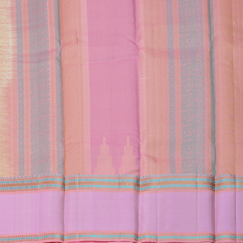Hayagrivas Handloom Sandal Kanjivaram Silk Saree with Lotus Pink Border KBF287E10-4