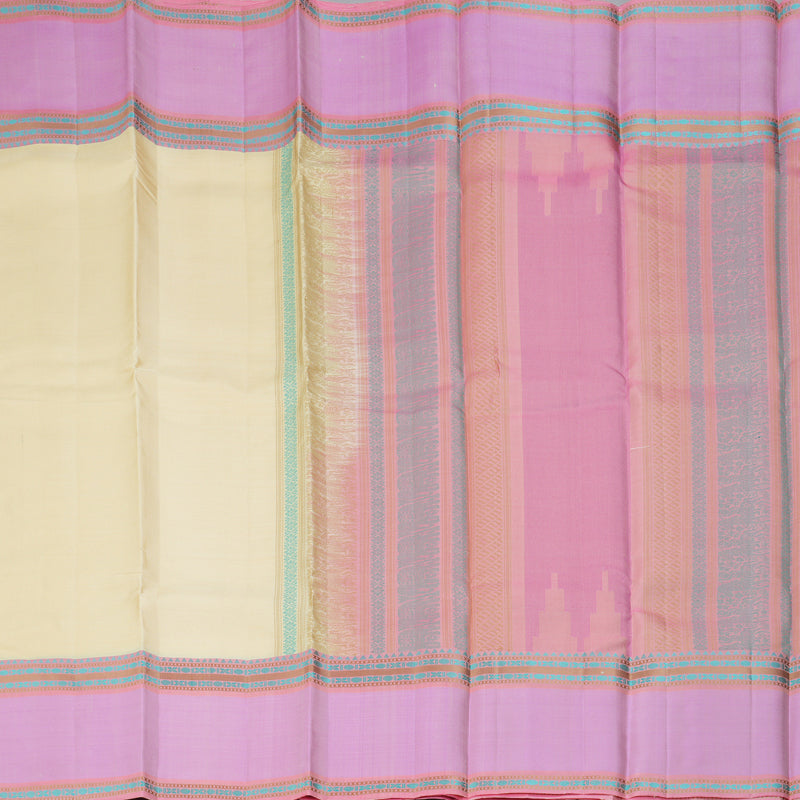 Hayagrivas Handloom Sandal Kanjivaram Silk Saree with Lotus Pink Border KBF287E10-4