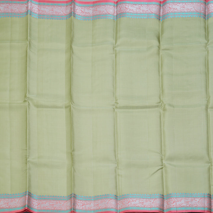 Hayagrivas Handloom Light Elaichi Green Kanjivaram Silk Saree KBF287E11-2