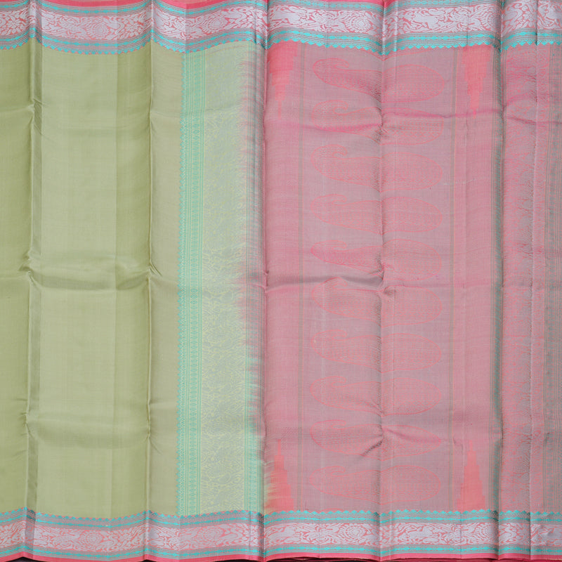 Hayagrivas Handloom Light Elaichi Green Kanjivaram Silk Saree KBF287E11-2