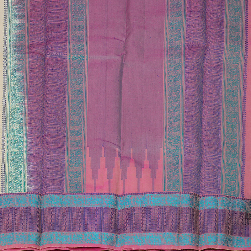 Hayagrivas Handloom Cream Kanjivaram Silk Saree with Pink Border KBF287E12-3