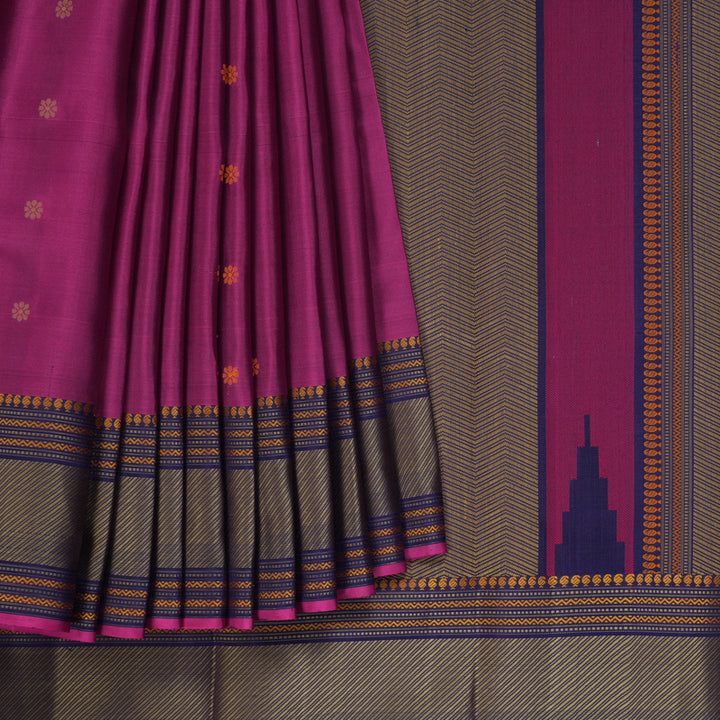 Hayagrivas Handloom Pinkish-Purple Kanjivaram Silk Saree KBF287E13-2