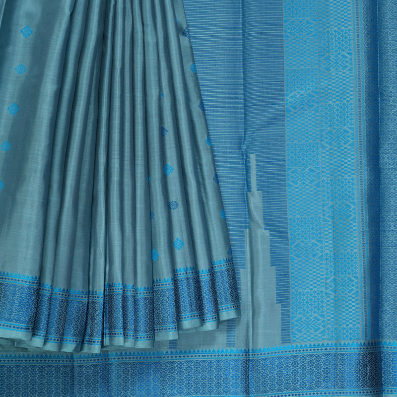 Hayagrivas Handloom Powder Blue Kanjivaram Silk Saree KBF287E16-1
