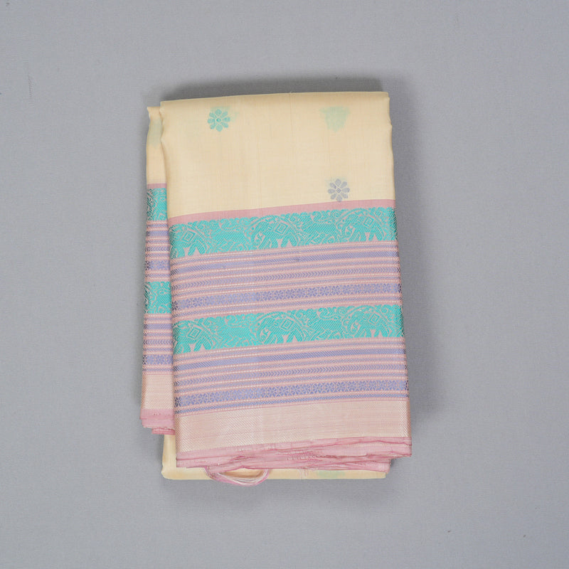 Hayagrivas Handloom Sandal Kanjivaram Silk Saree with Lotus Pink Border KBF287E2-3