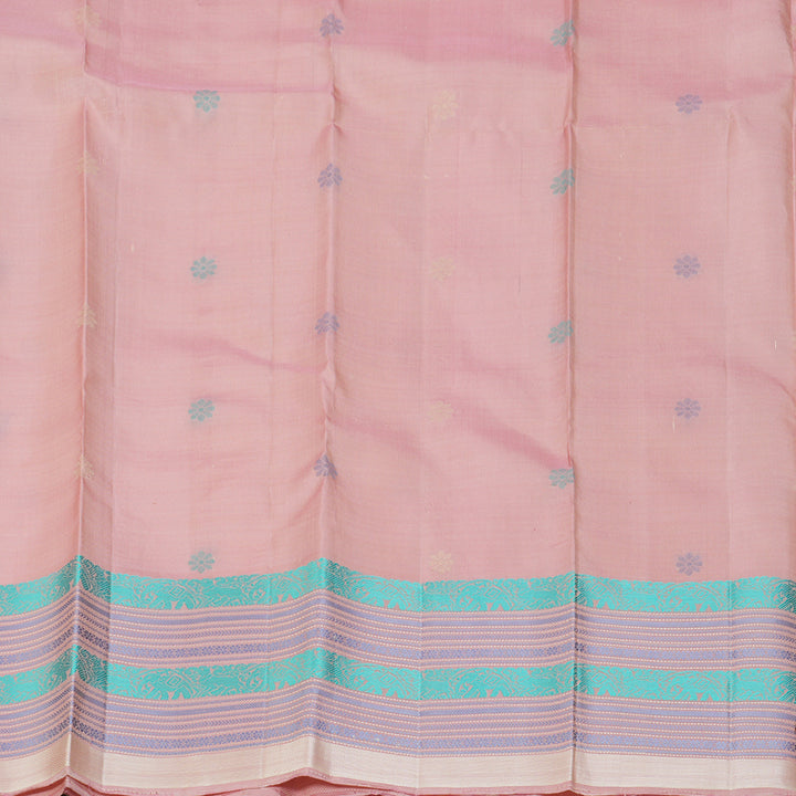 Hayagrivas Handloom Sandal Kanjivaram Silk Saree with Lotus Pink Border KBF287E2-3