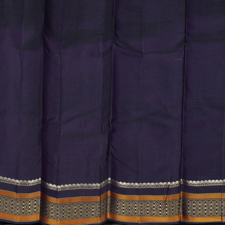 Hayagrivas Handloom Magenta Kanjivaram Silk Saree with Violet Border KBF287E3-2