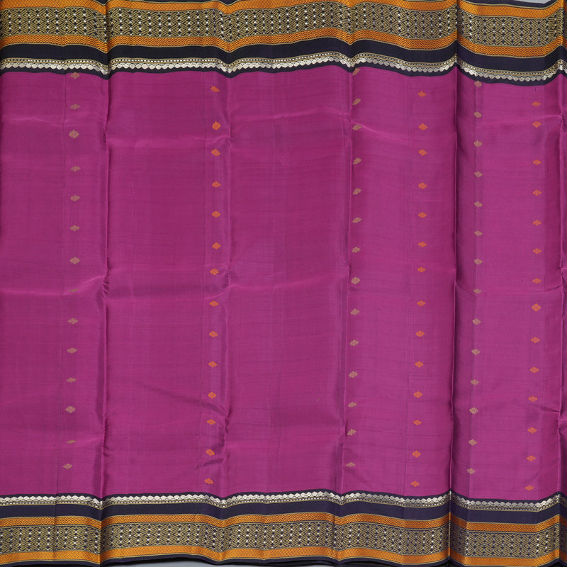 Hayagrivas Handloom Magenta Kanjivaram Silk Saree with Violet Border KBF287E3-2