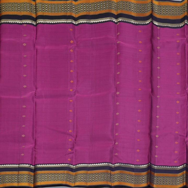 Hayagrivas Handloom Magenta Kanjivaram Silk Saree with Violet Border KBF287E3-2